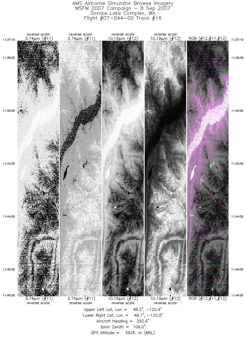 Image of selected bands from flight line 16