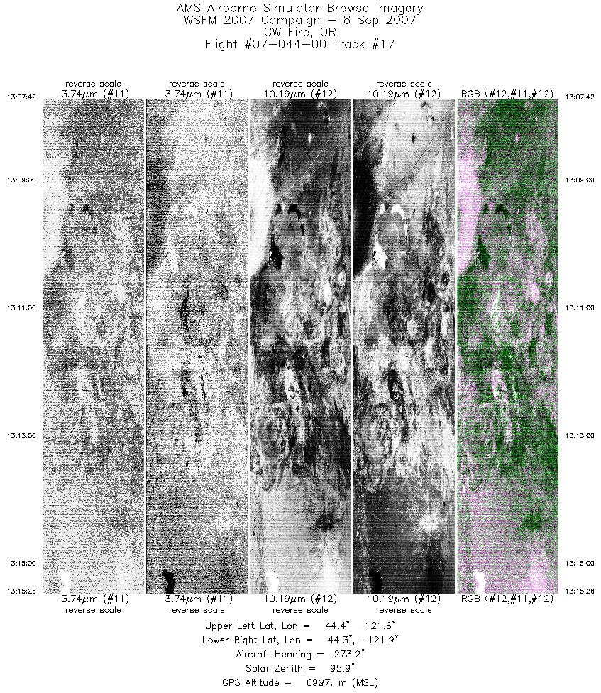 Image of selected bands from flight line 17