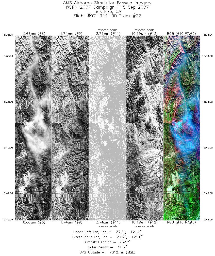 Image of selected bands from flight line 22