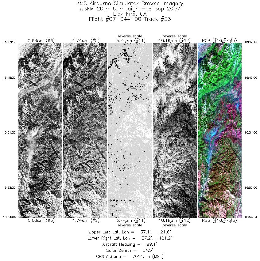 Image of selected bands from flight line 23