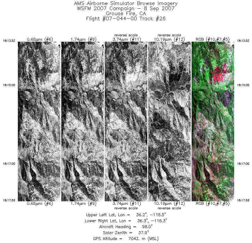 Image of selected bands from flight line 26