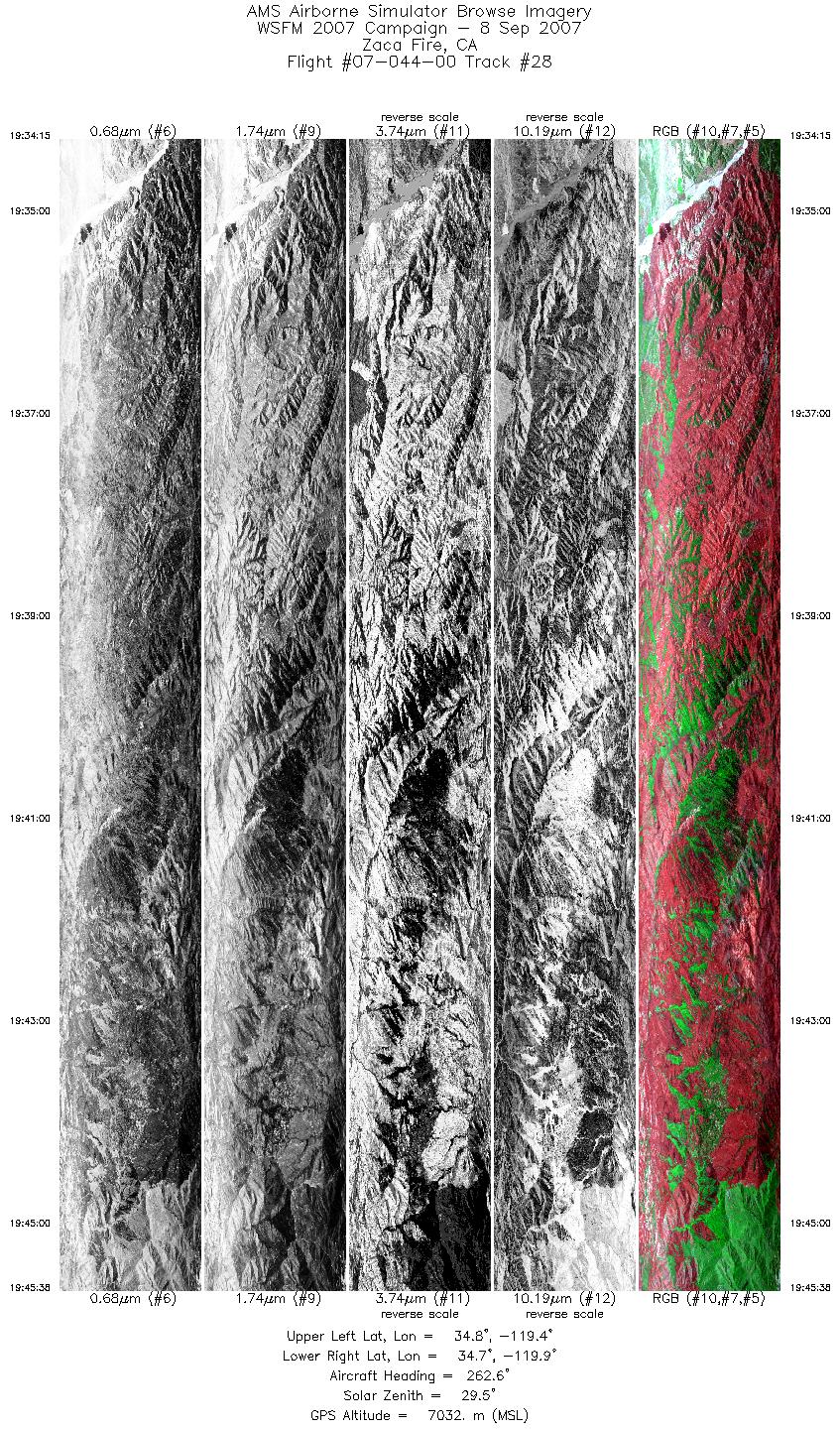 Image of selected bands from flight line 28