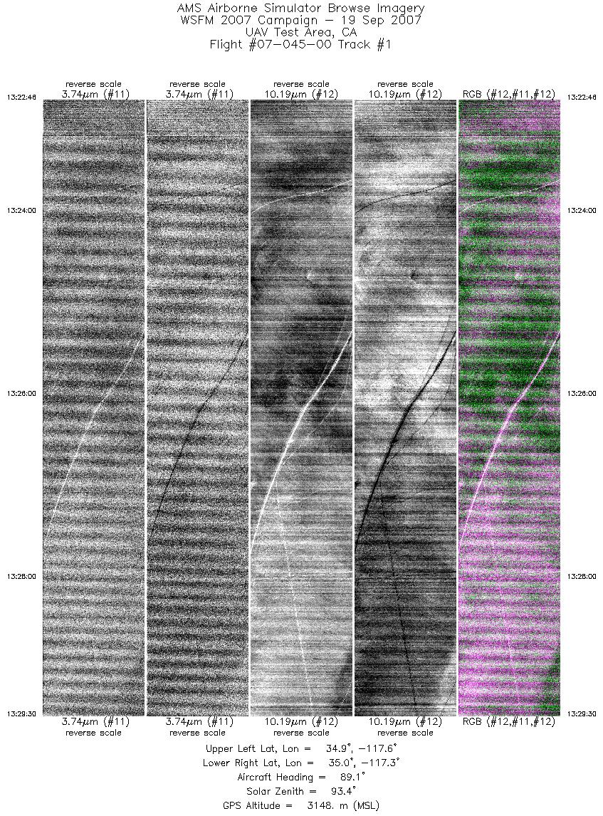 Image of selected bands from flight line 01