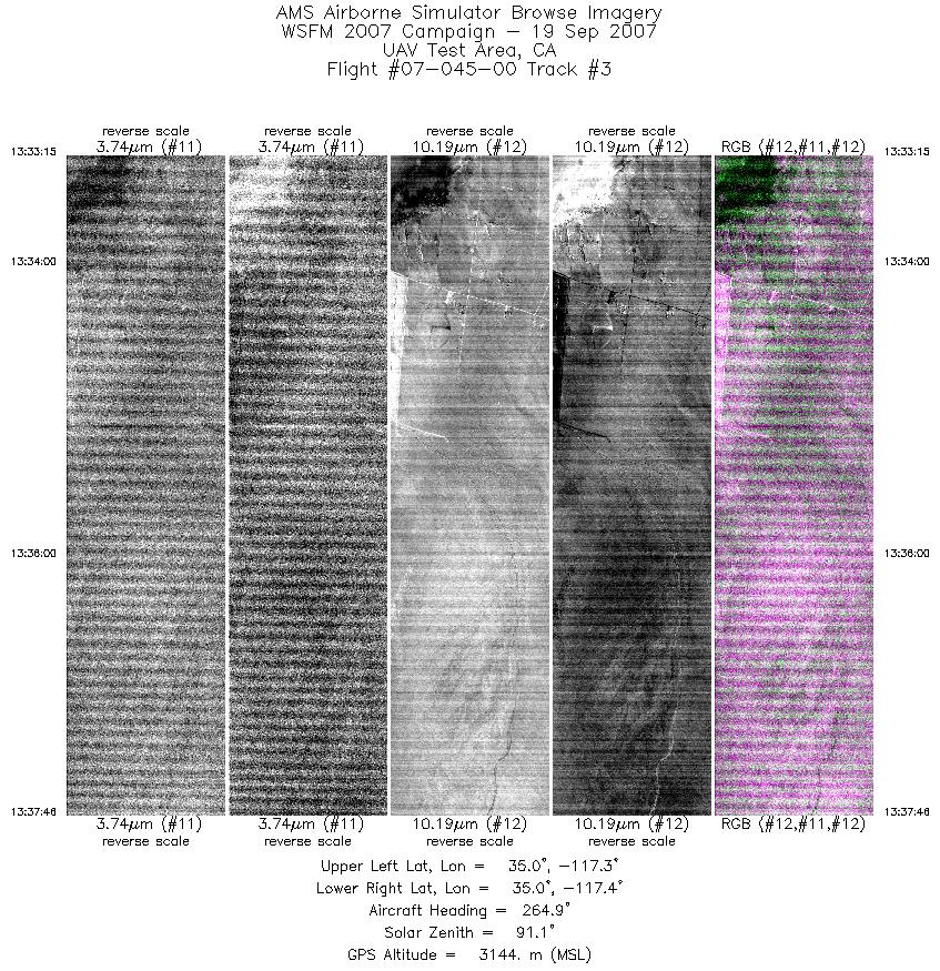 Image of selected bands from flight line 03