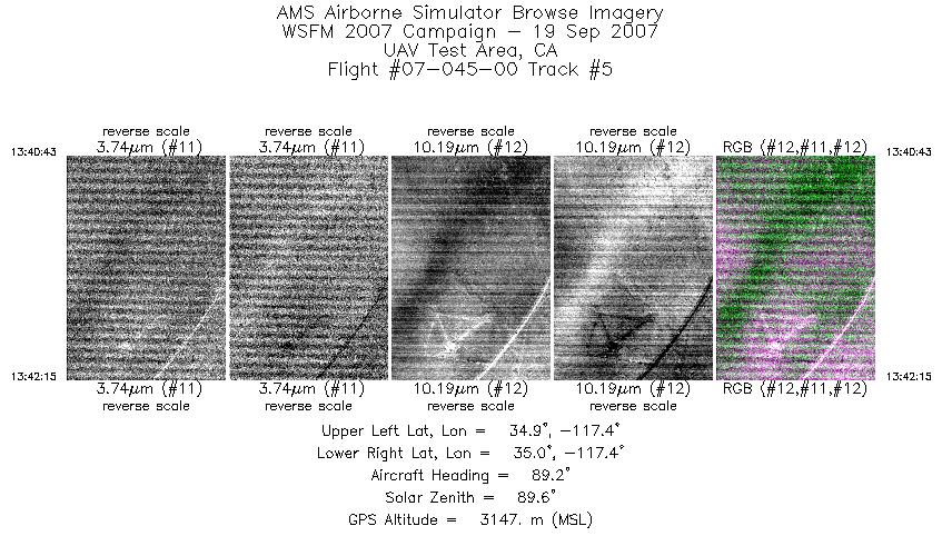 Image of selected bands from flight line 05