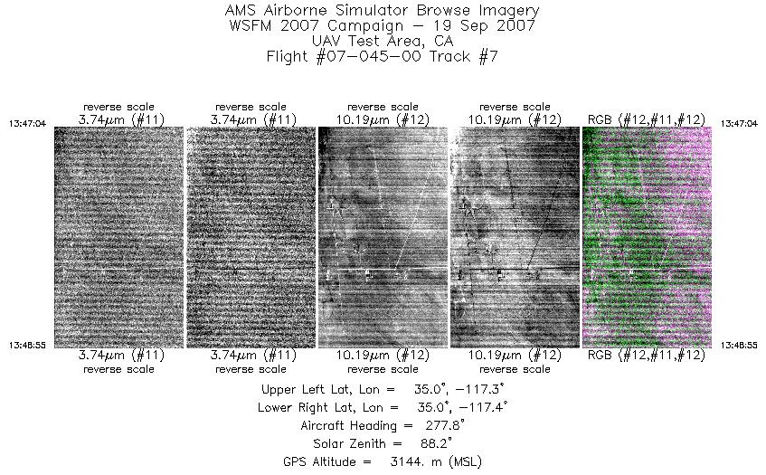 Image of selected bands from flight line 07