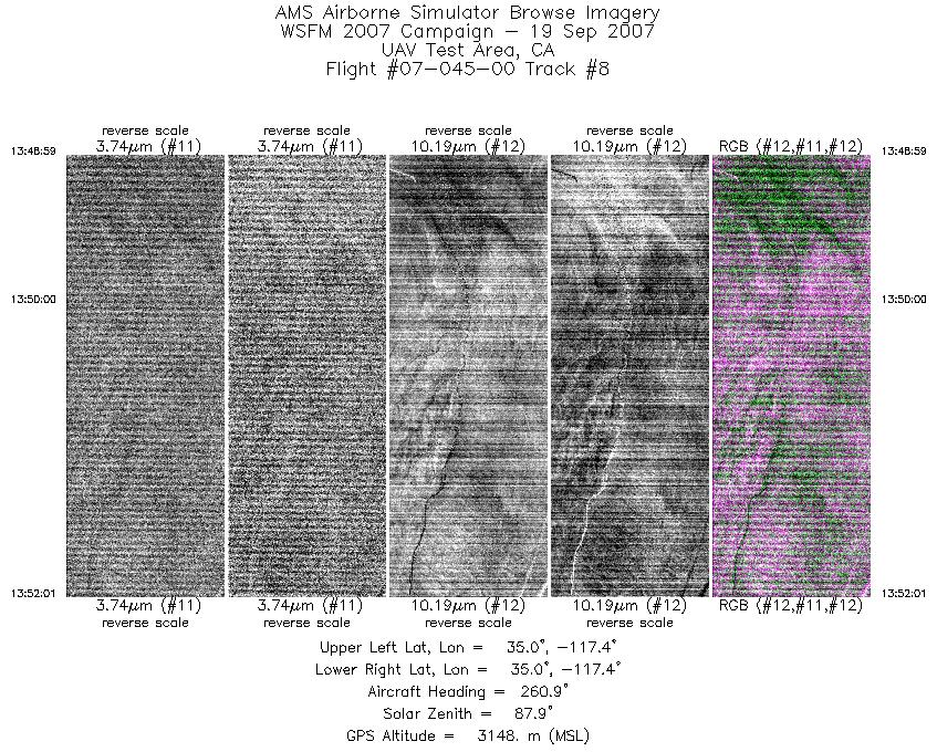 Image of selected bands from flight line 08