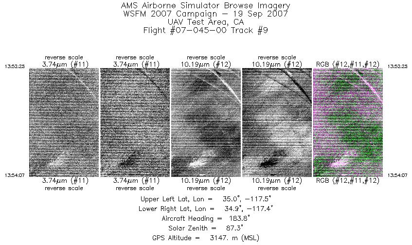 Image of selected bands from flight line 09