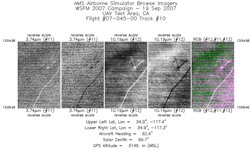 Image of selected bands from flight line 10