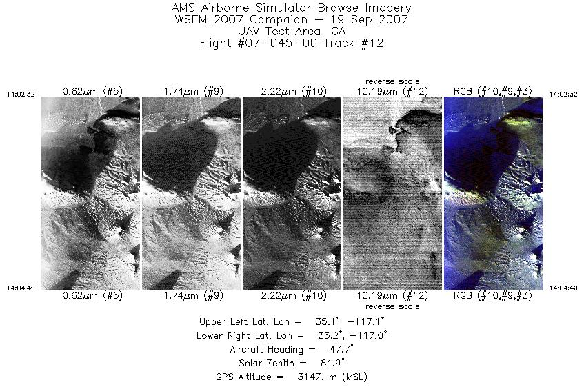 Image of selected bands from flight line 12