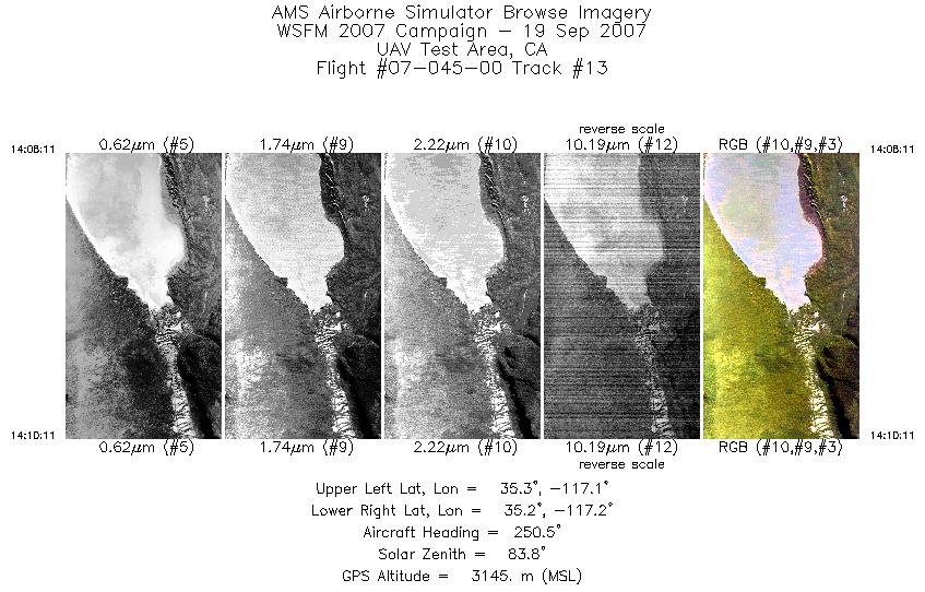 Image of selected bands from flight line 13