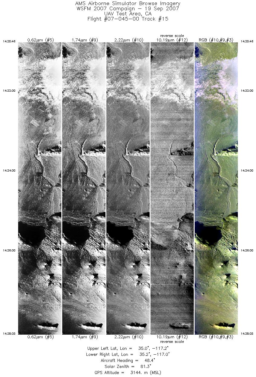 Image of selected bands from flight line 15