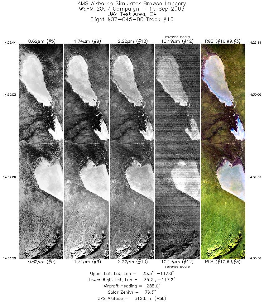 Image of selected bands from flight line 16