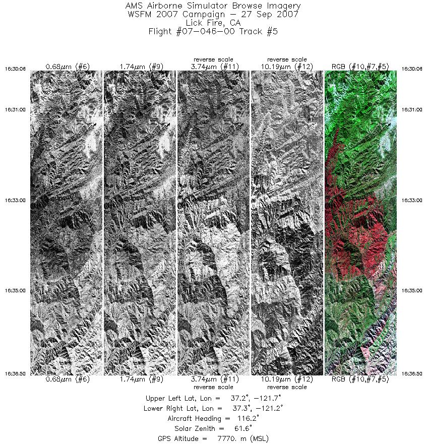 Image of selected bands from flight line 05