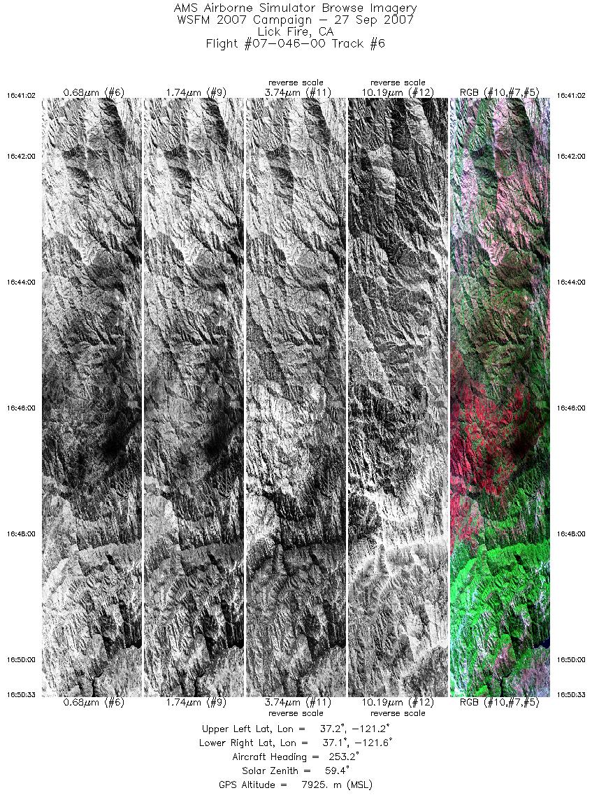 Image of selected bands from flight line 06