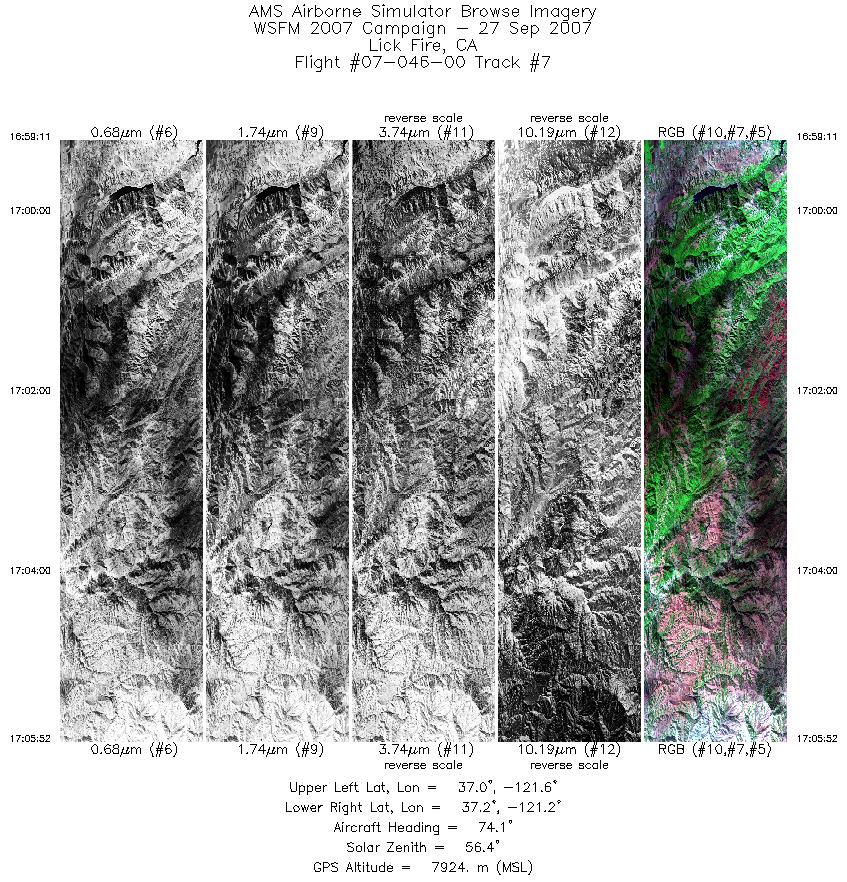 Image of selected bands from flight line 07