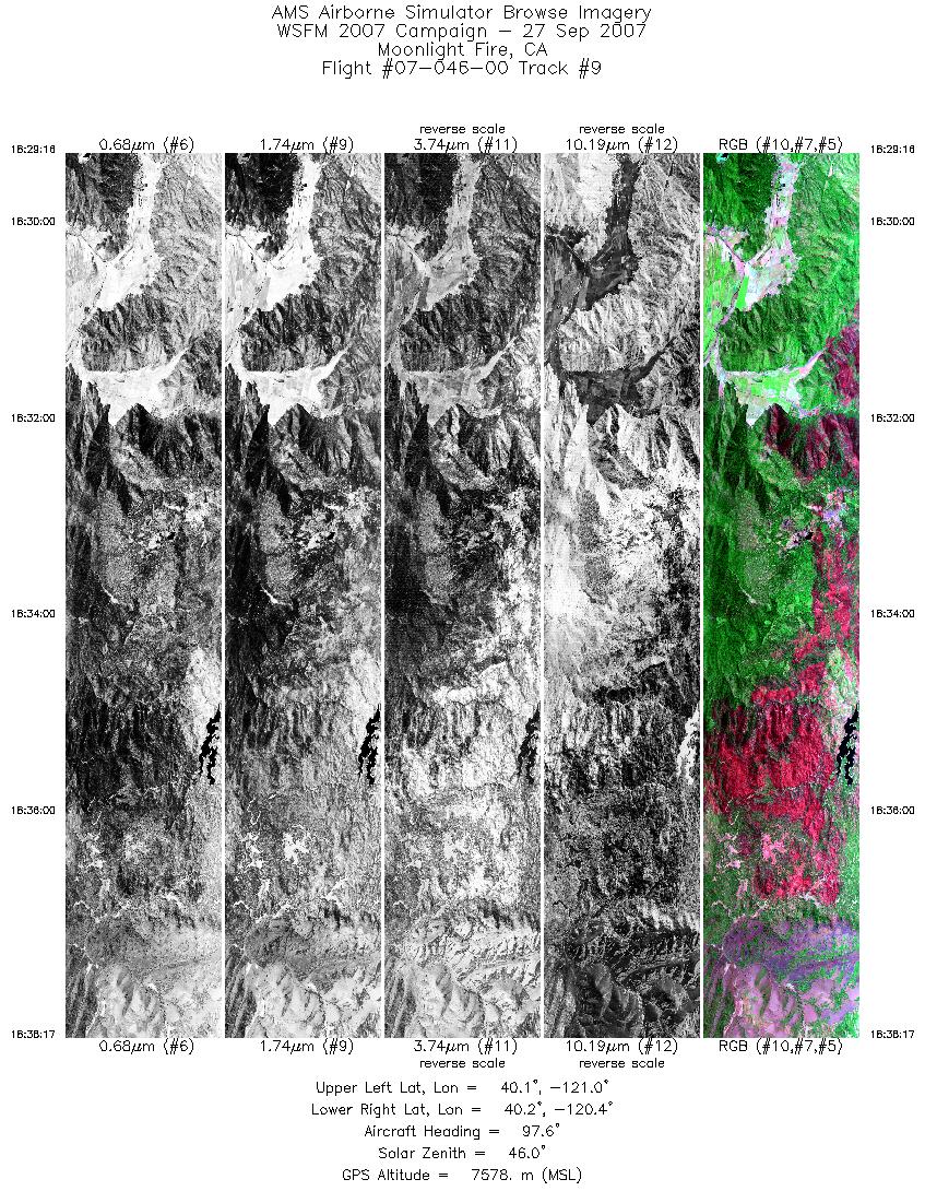 Image of selected bands from flight line 09