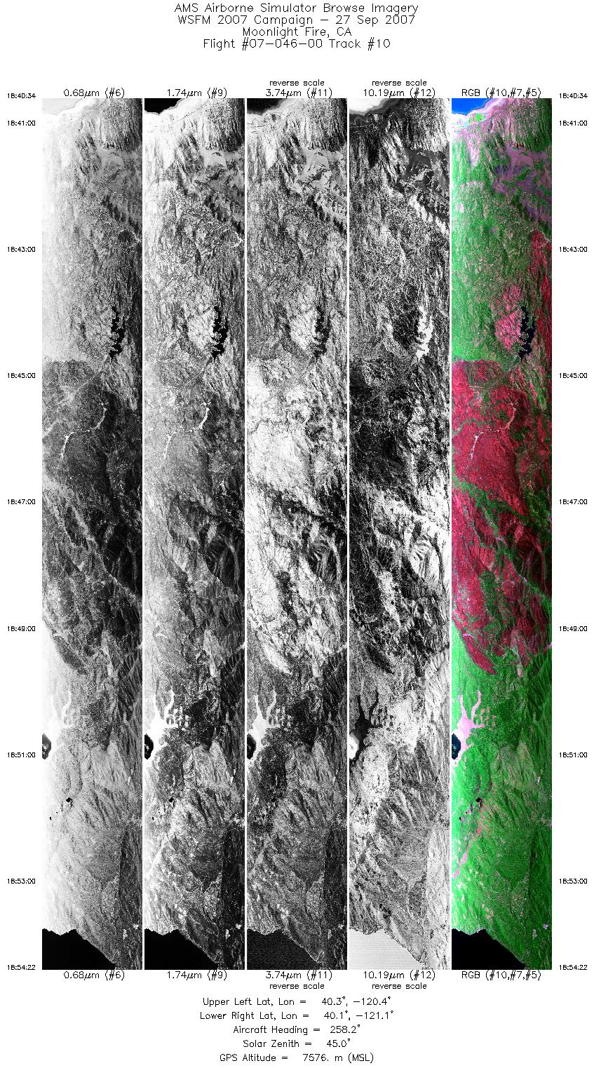 Image of selected bands from flight line 10