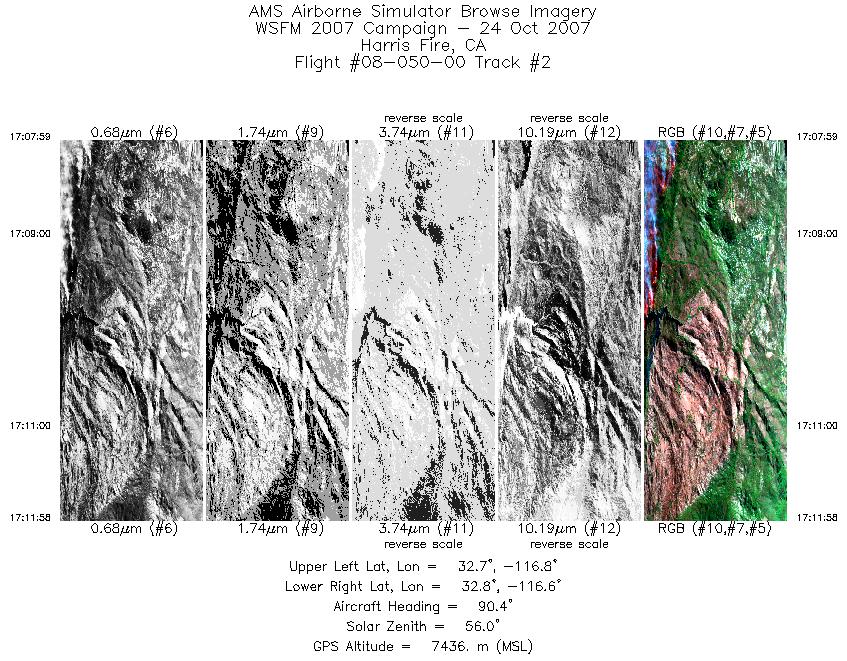 Image of selected bands from flight line 02