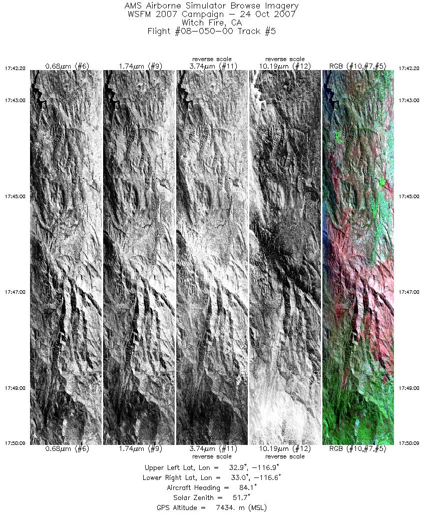 Image of selected bands from flight line 05