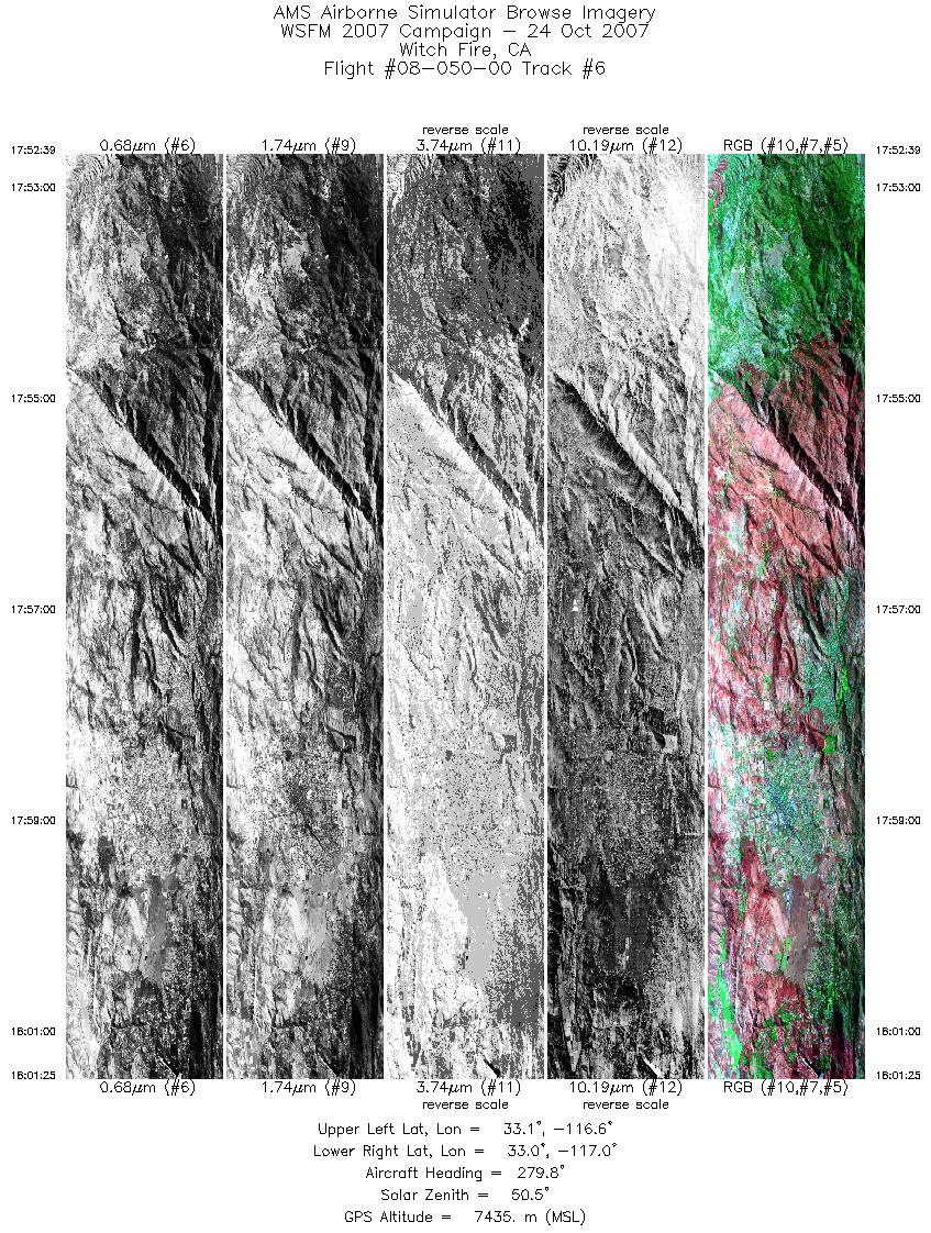 Image of selected bands from flight line 06