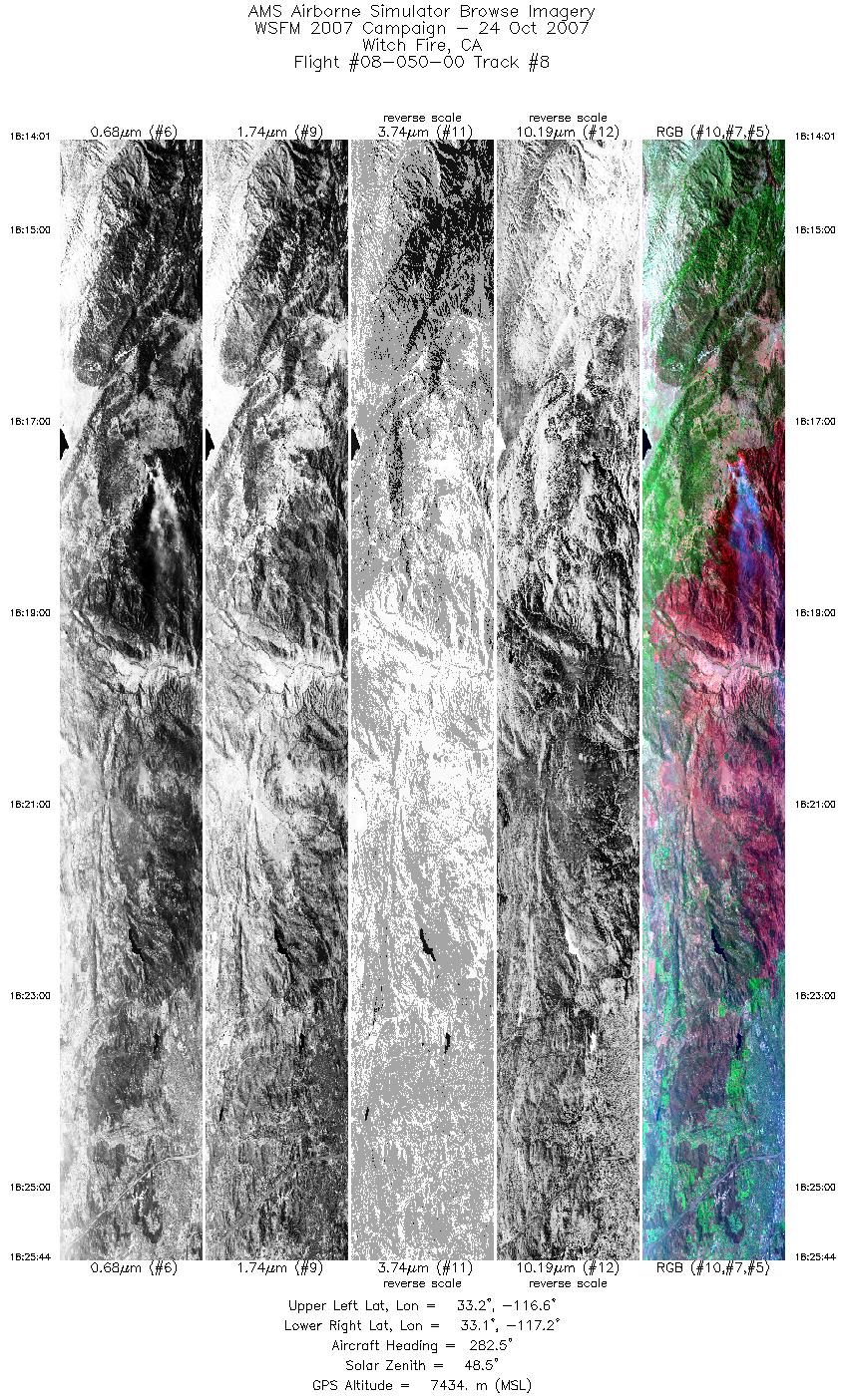 Image of selected bands from flight line 08