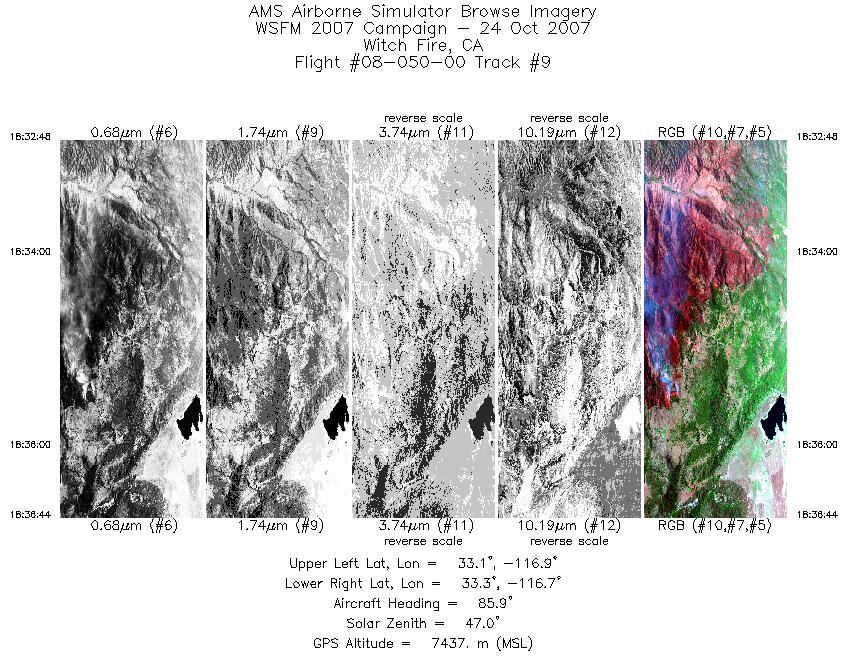 Image of selected bands from flight line 09