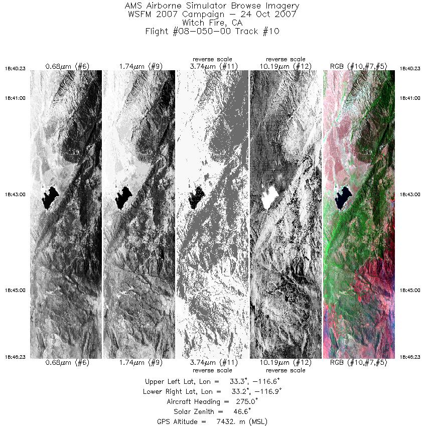 Image of selected bands from flight line 10