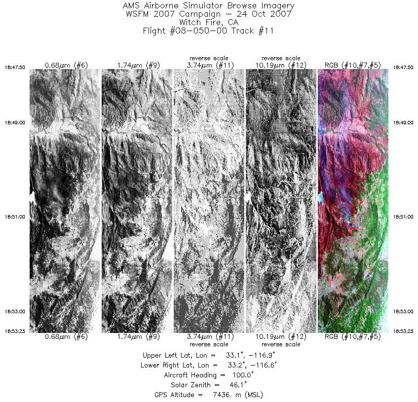 Image of selected bands from flight line 11