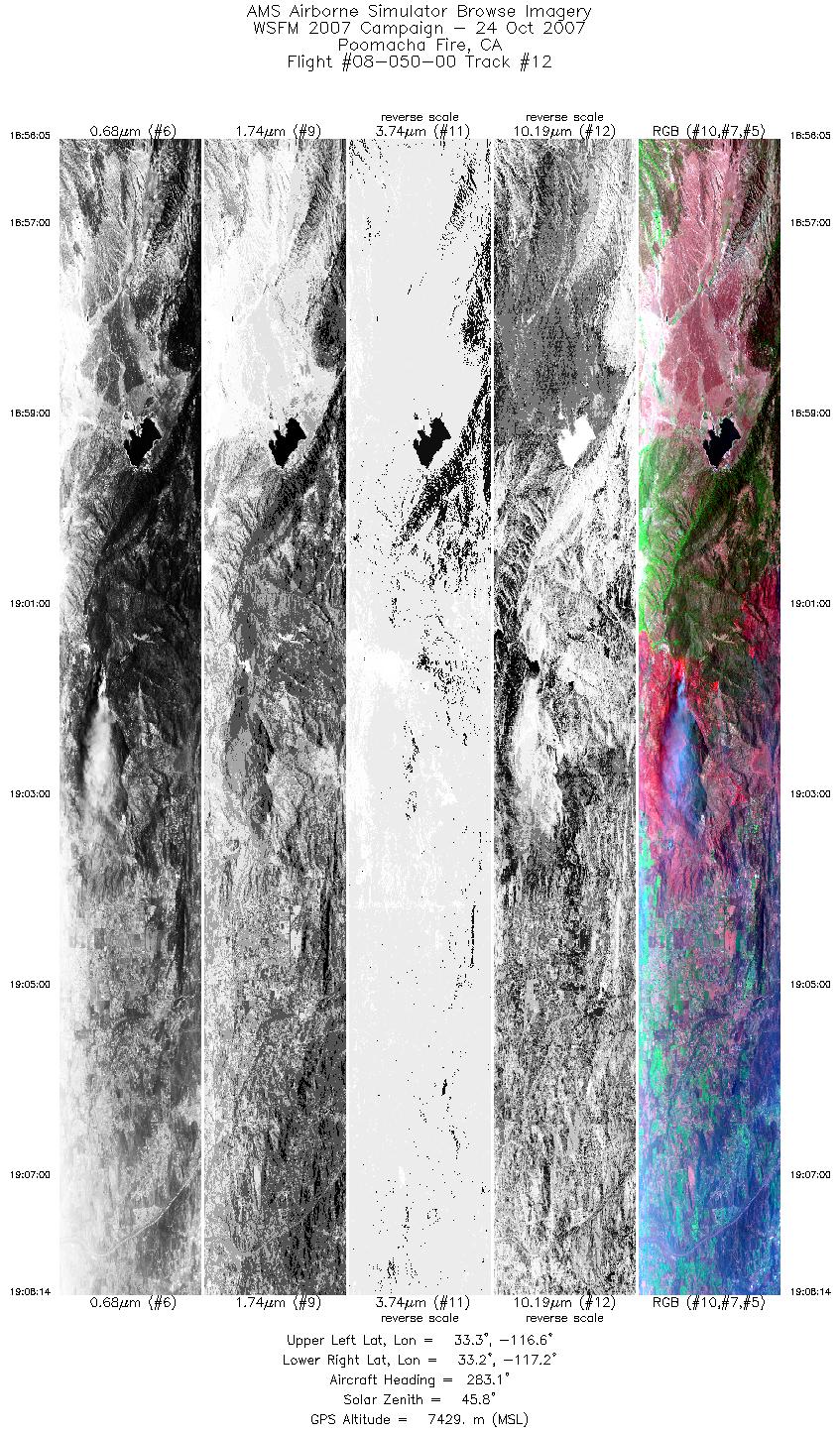 Image of selected bands from flight line 12