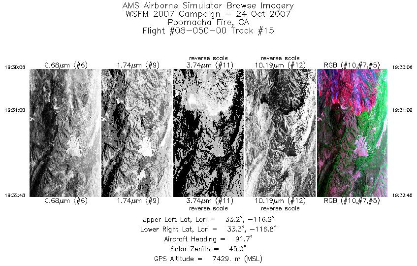 Image of selected bands from flight line 15