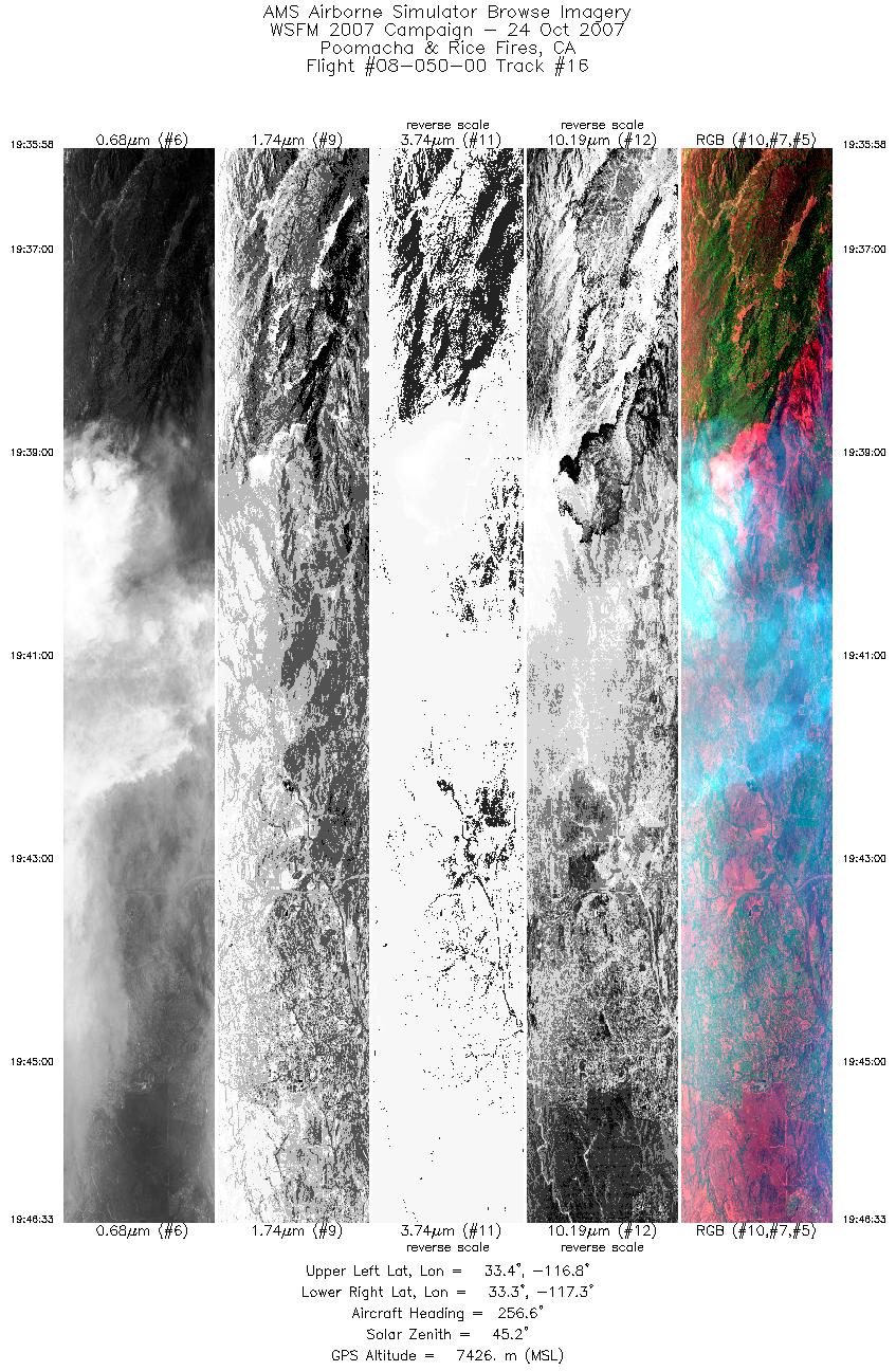 Image of selected bands from flight line 16