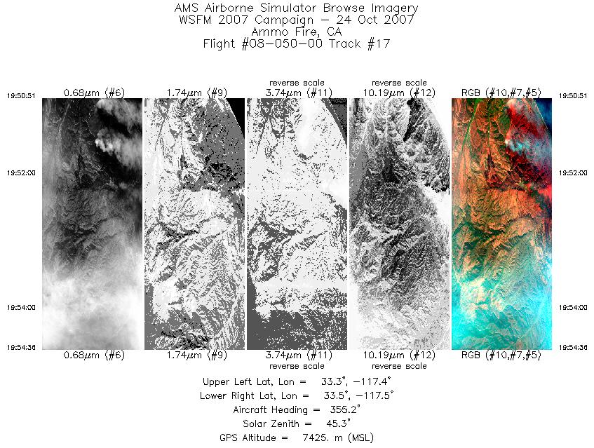 Image of selected bands from flight line 17