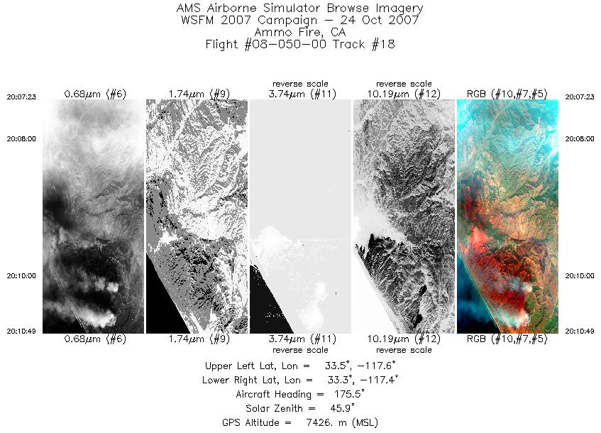 Image of selected bands from flight line 18