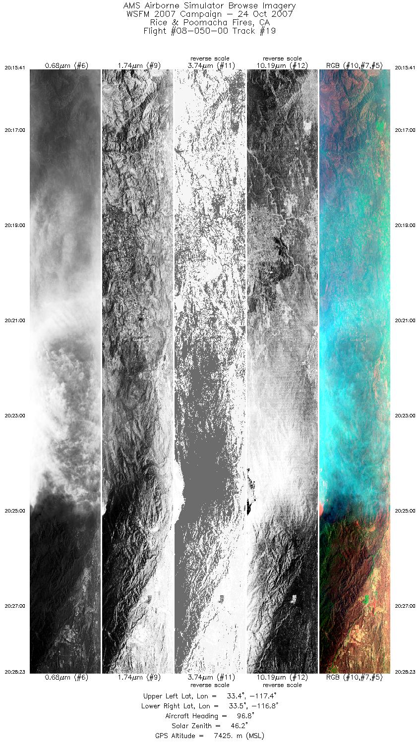 Image of selected bands from flight line 19