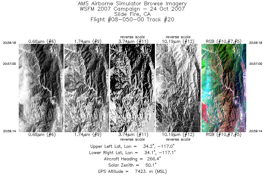 Image of selected bands from flight line 20