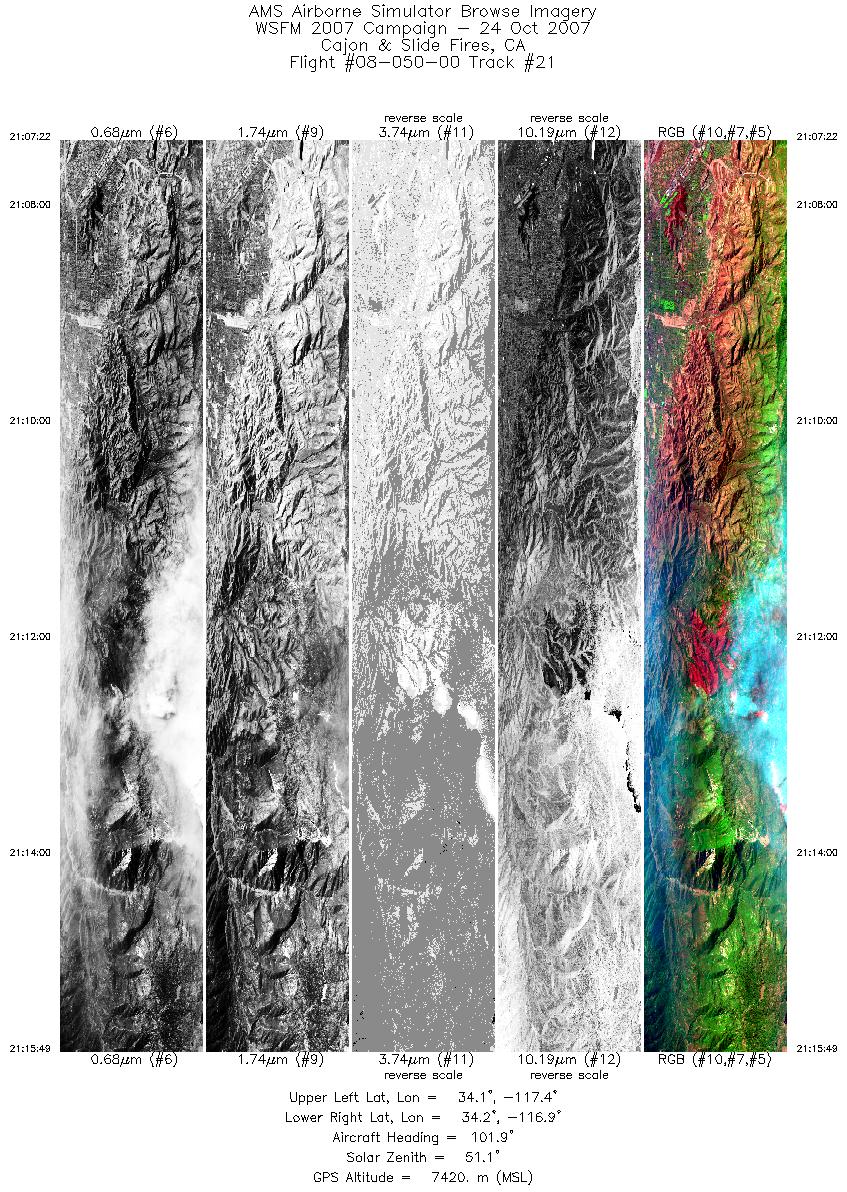 Image of selected bands from flight line 21