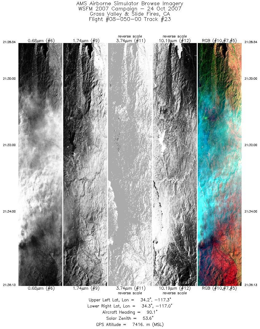 Image of selected bands from flight line 23