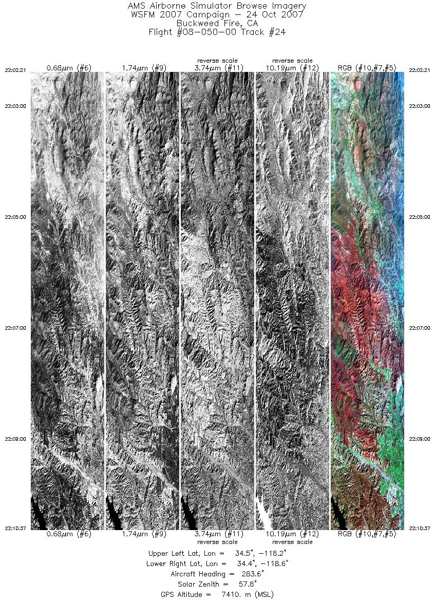 Image of selected bands from flight line 24