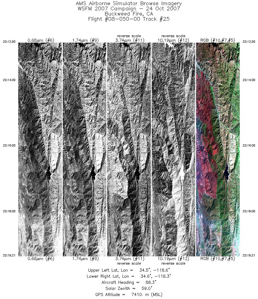 Image of selected bands from flight line 25