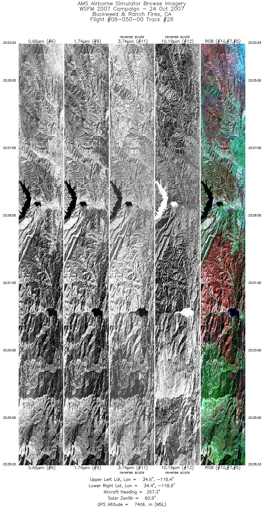 Image of selected bands from flight line 26