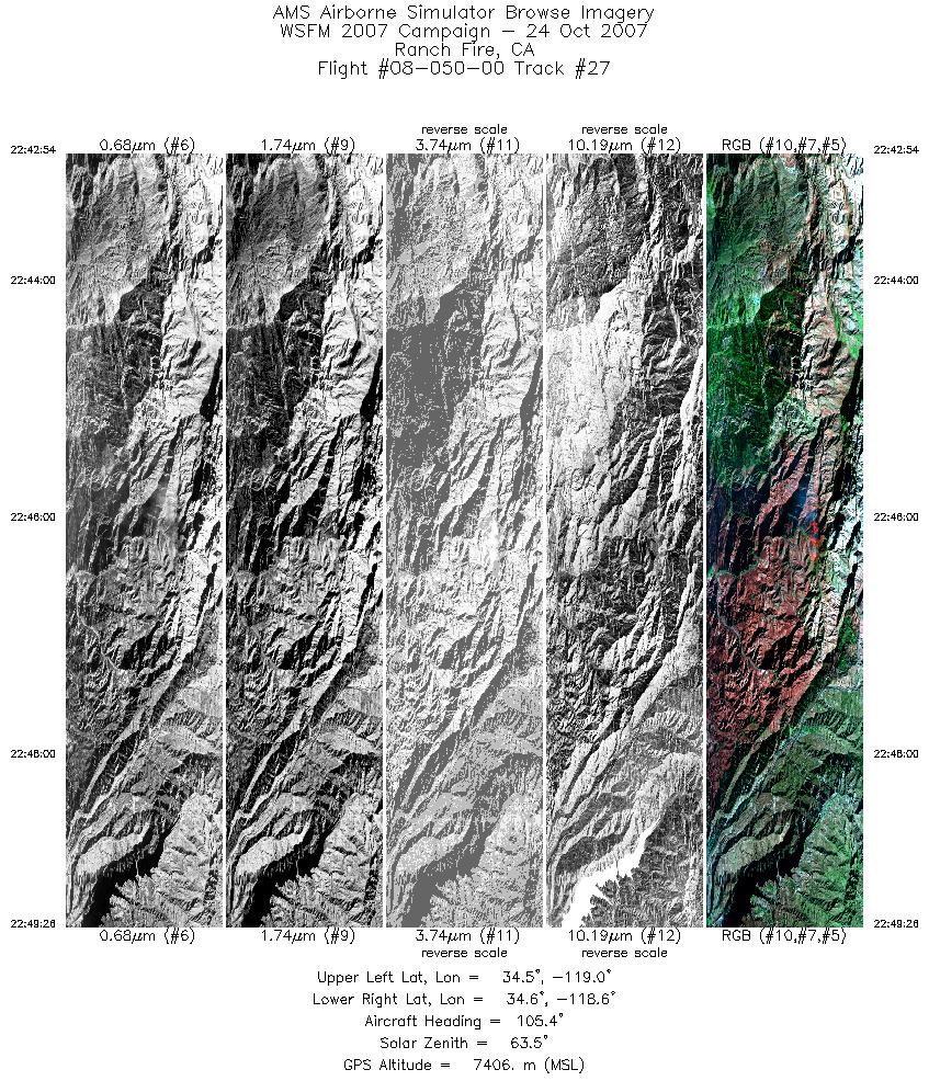 Image of selected bands from flight line 27