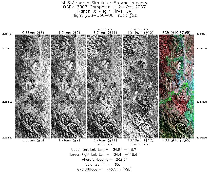 Image of selected bands from flight line 28