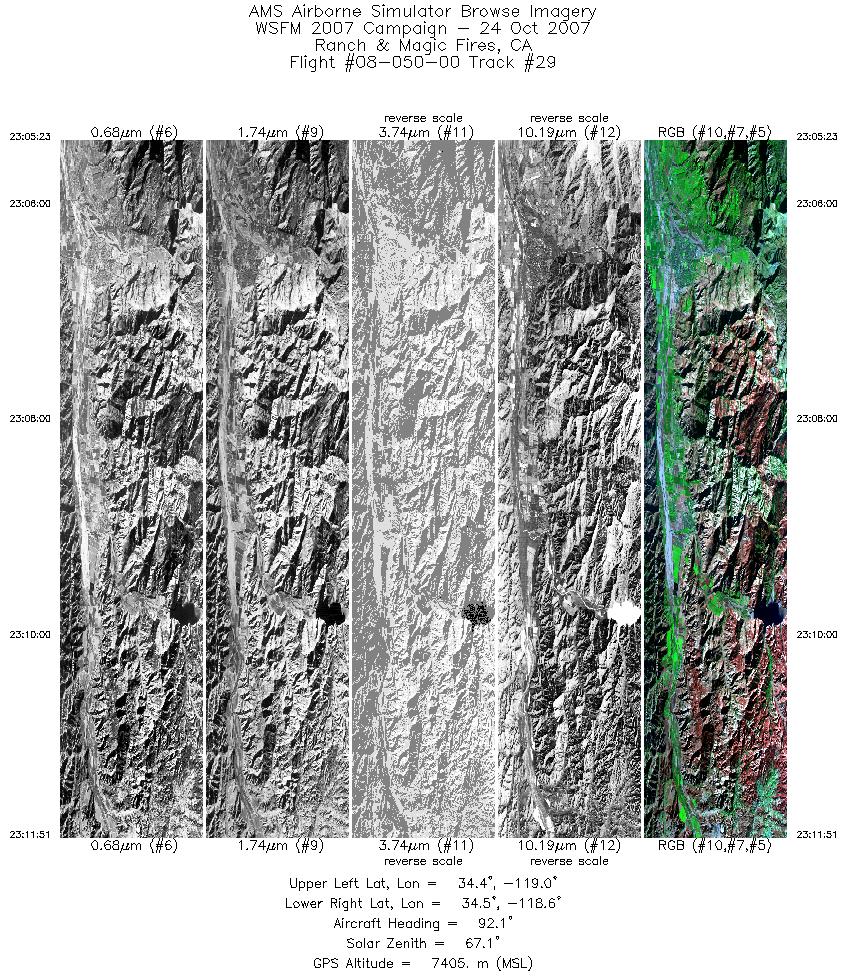 Image of selected bands from flight line 29