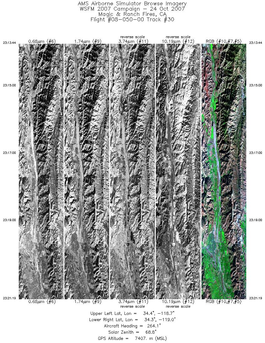 Image of selected bands from flight line 30