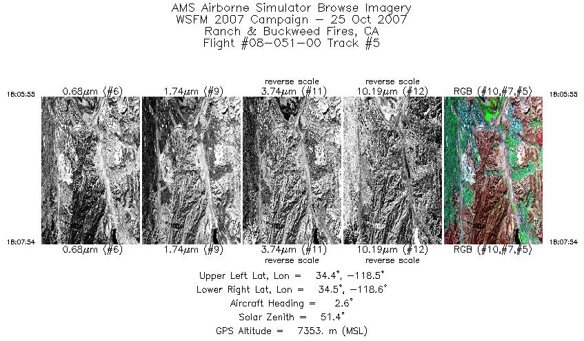 Image of selected bands from flight line 05