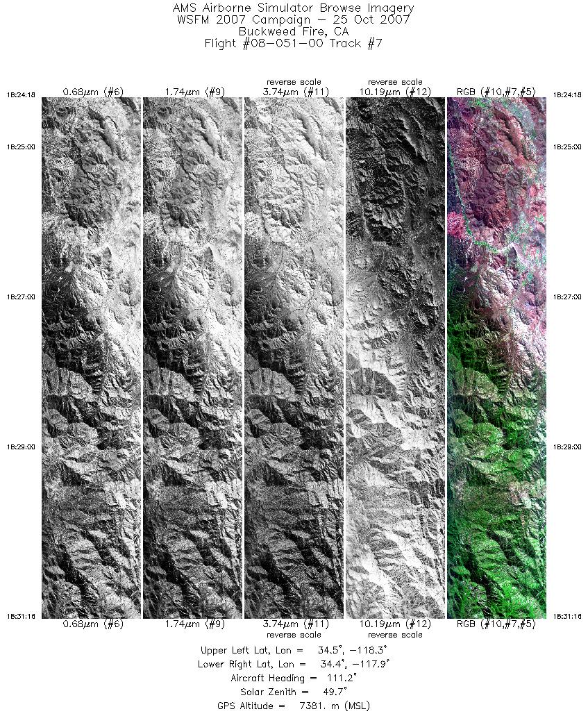 Image of selected bands from flight line 07