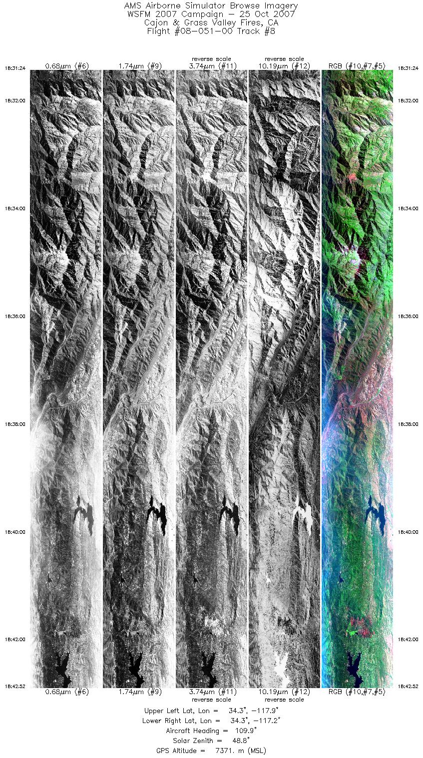 Image of selected bands from flight line 08