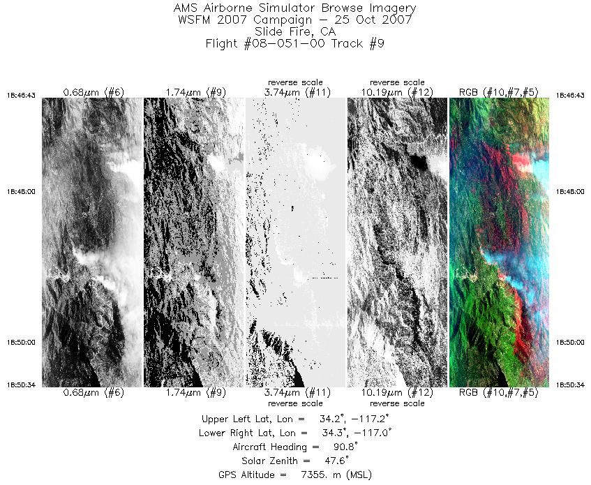 Image of selected bands from flight line 09