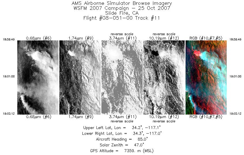 Image of selected bands from flight line 11